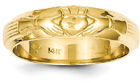 Men's Claddagh Wedding Band Ring in 14K Gold