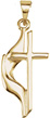 14K Gold Methodist Cross Pendant, 1 3/16