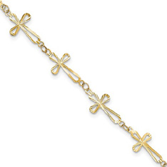 Open-Cross Christian Bracelet in 14K Gold