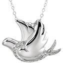 Peace of the Holy Spirit Dove Necklace in Sterling Silver