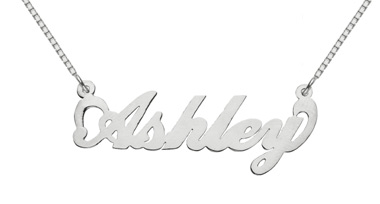 Sterling Silver Custom Name Pendant, Ashley Design