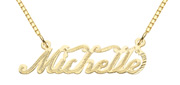 14K Solid Yellow Gold Custom Name Pendant, Michelle Design