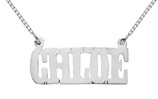 14K Solid White Gold Custom Name Pendant, Chloe Design