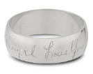 Your Handwritten Wedding Band Ring, 14K White Gold