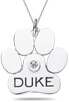 Personalized Dog Paw Pendant in 10K or 14K White Gold