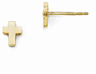 Petite Cross Stud Earrings in 14K Yellow Gold
