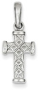 Reversible Quilted 14K White Gold Cross Pendant