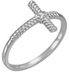 Rope Cross Ring for Women in 14K White Gold