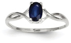 Sapphire Twist Design Birthstone Ring in 14K White Gold