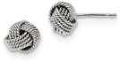 Silver Textured Love Knot Post Earrings