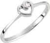 Single Diamond Heart Embrace Ring