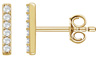 Small 14K Gold Diamond Vertical Bar Earrings