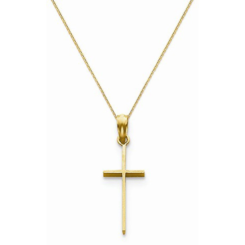 14K Gold Tiny Cross Necklace