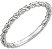 Stackable White Gold Rope Ring in 14K