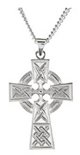Sterling Silver Celtic Knot Cross Necklace for Men