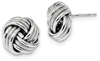 Textured Sterling Silver Love Knot Earrings