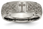 Titanium Celtic-Knot and Cross Band Ring