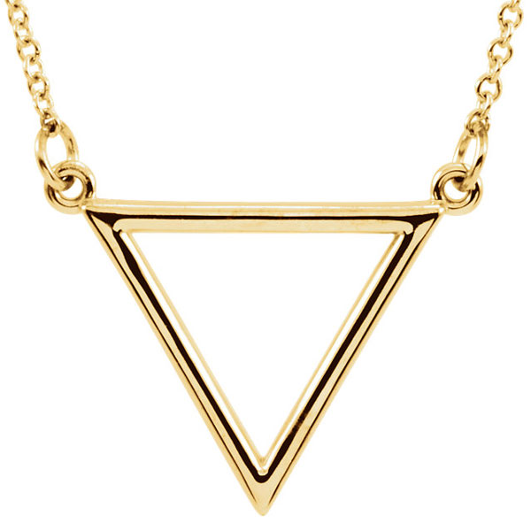 Triangle Necklace, 14K Gold