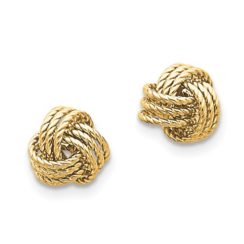 Twisted Love Knot Earrings, 14K Yellow Gold