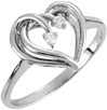 Two Hearts Beat as One Diamond Ring in White Gold