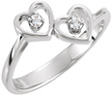 Two of Us Heart Ring in White Gold