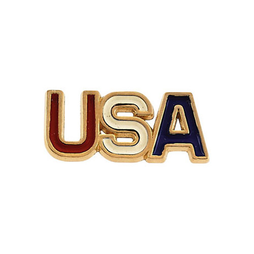 USA Lapel Pin in 14K Gold Enameled