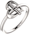 Fine Cross Knot Heart Ring in Sterling Silver