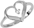 White Gold Single Diamond Heart Ring