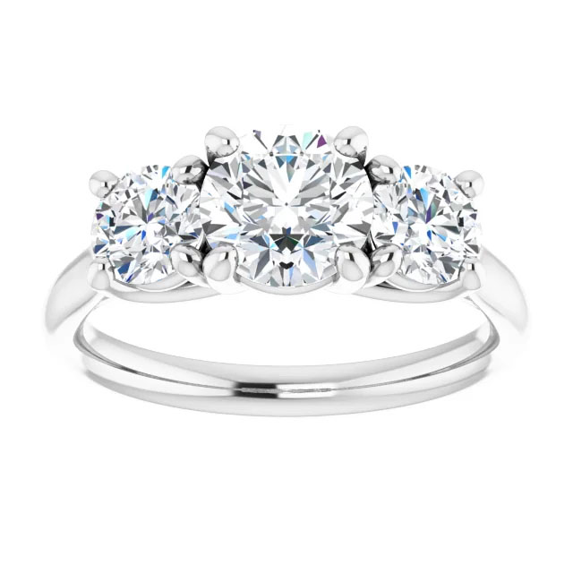 Lab-Made Three-Stone Diamond Engagement Ring