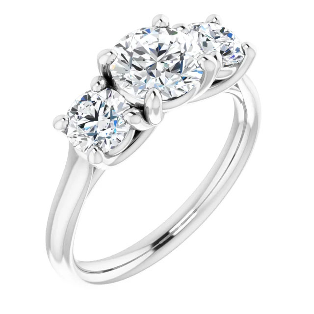 1.66 Carat Lab Made Three-Stone Diamond Engagement Ring