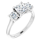 1.67 Carat Lab-Grown Princess-Cut Three Stone Engagement Ring