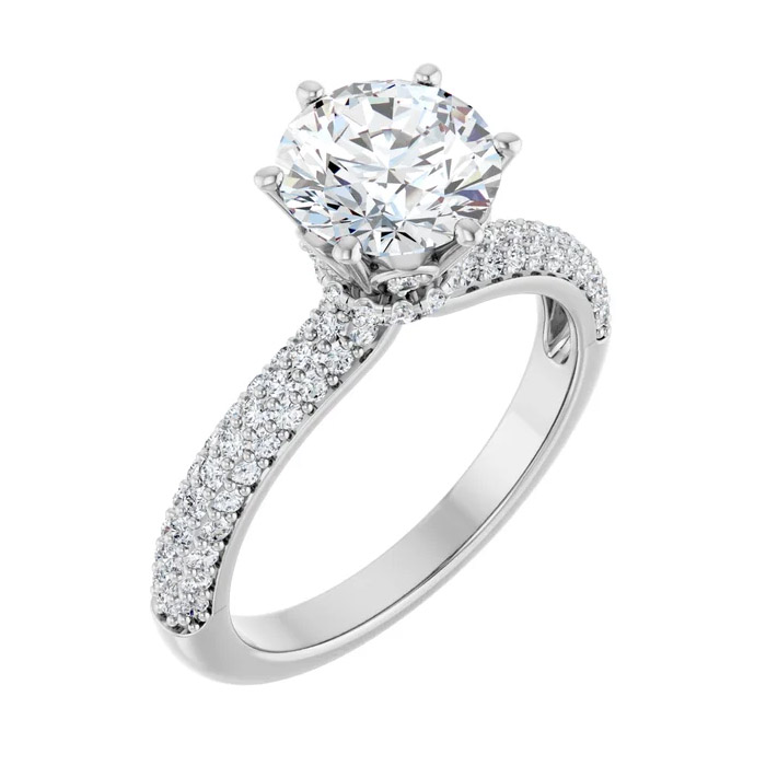 2 Carat Lab Made Aurora Grace Diamond Engagement Ring in 14K White Gold