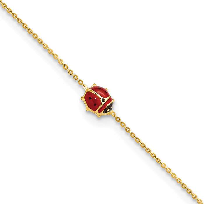 italian adjustable ladybug bracelet 14k gold