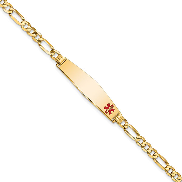 Medical ID Caduceus Bracelet for Women 14K Gold