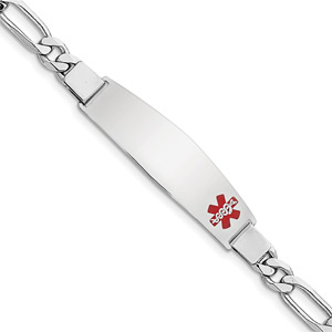 Figaro Medical ID Bracelet for Women, Sterling Silver