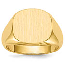 14K Gold Men's Large Engravable Signet Ring