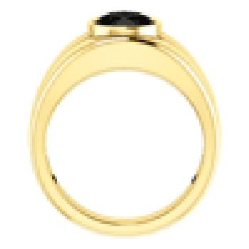 14K Gold Men's Oval Onyx Ring 5