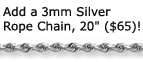 3mm silver rope chain, 20