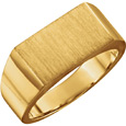 Engravable Rectangular Signet Men's Ring in 10K or 14K Gold