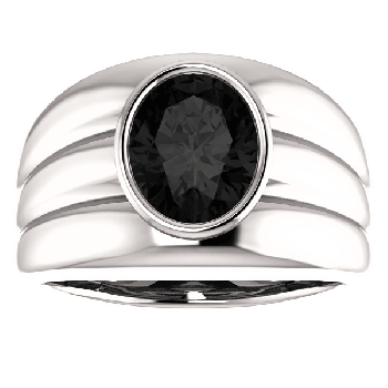 Continuum Sterling Silver Men's Oval Onyx Ring 2