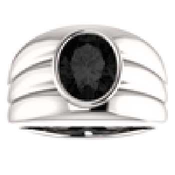 Men's Large White Gold 10x8mm Oval Onyx Ring 3