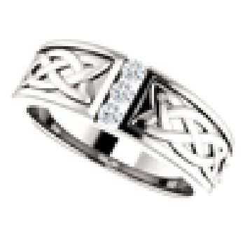 Men's 3-Stone Celtic Diamond Ring in 14K White Gold 5