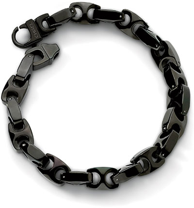 Men's Black Tungsten Link Bracelet