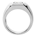 Men's Diamond Solitaire Ring 14K White Gold 2