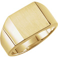 Men's Solid Engravable Signet Ring in 10K or 14K Gold