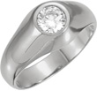 14K White Gold Men's 1/2 Carat Diamond Solitaire Ring