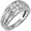 Men's White Gold Six-Stone 1/2 Carat Diamond Ring