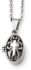 Prayer Box Stainless Steel Cross Necklace