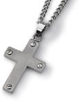 Titanium Cross Necklace with Screw Detail