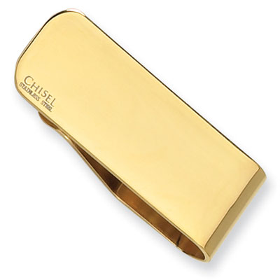 Yellow IP-Plated Stainless Steel Money Clip